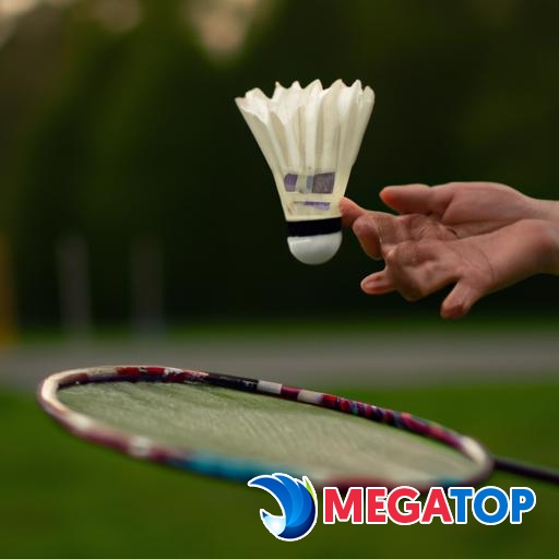 Người chơi đánh cầu với vợt cầu lông cân bằng hoàn hảo.