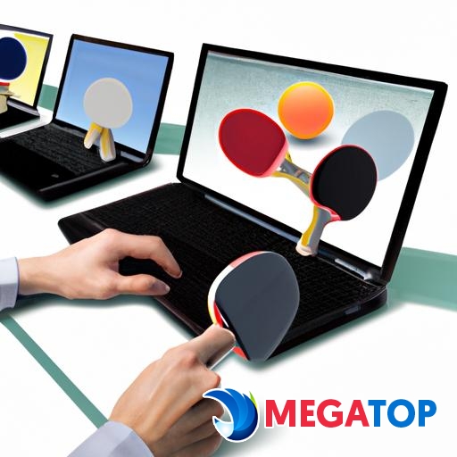 Hình ảnh người dùng đang duyệt web, xem các loại vợt bóng bàn khác nhau trên màn hình máy tính.