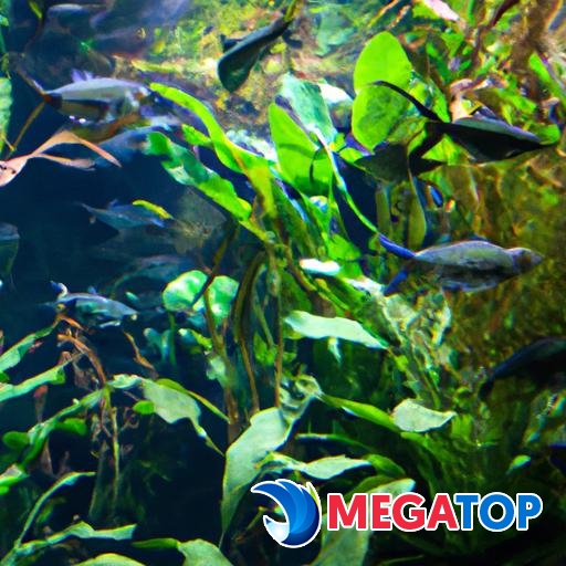 Cảnh quan dưới nước tuyệt đẹp với cây cỏ thủy sinh xanh tươi và cá đầy sắc màu.