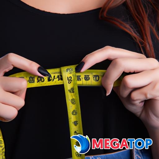 Hình ảnh cận cảnh người phụ nữ đo kích cỡ vòng ngực bằng bộ đo vòng ngực.