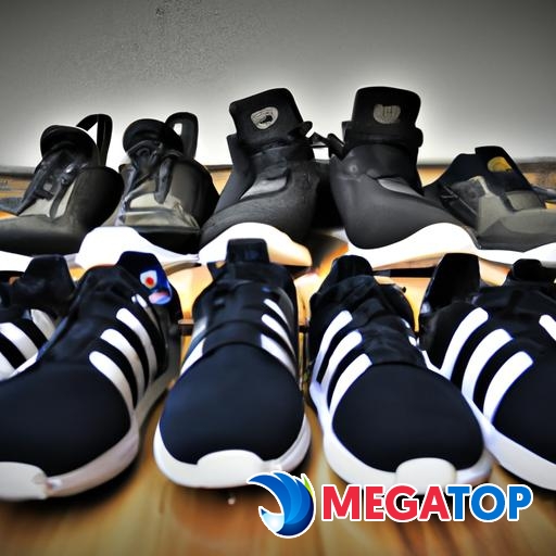 Một bức ảnh thể hiện các kích cỡ khác nhau của giày Adidas.