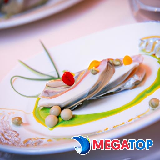 Một cận cảnh một món ăn trang trí đẹp mắt, thể hiện sự thành thạo về ẩm thực cần thiết cho một bữa tiệc cưới.