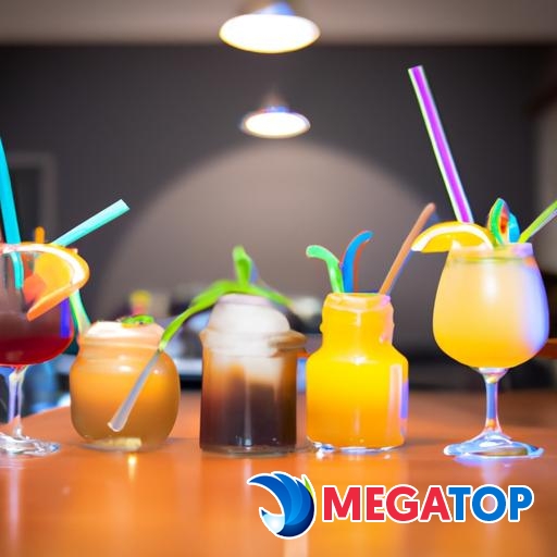 Một loạt các đồ uống đầy màu sắc trên một bàn