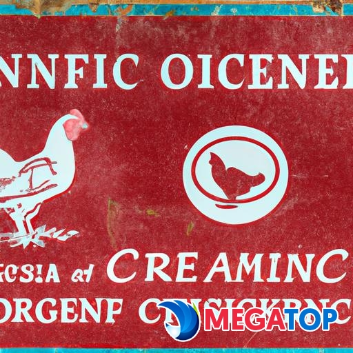 Gần cận một chiếc nhãn hiển thị nguồn gốc và phương pháp nuôi trồng của một con gà.