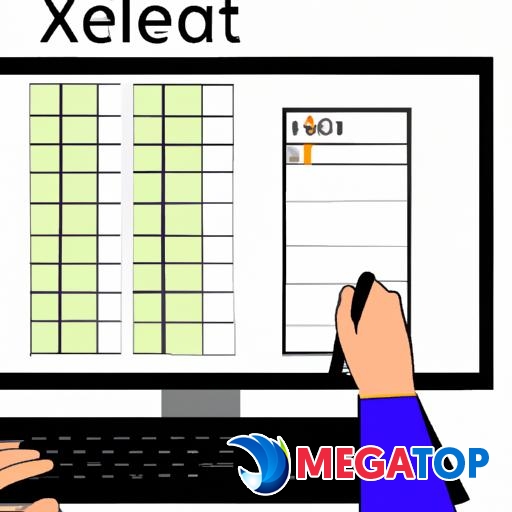 Một hình minh họa về người dùng sử dụng Excel trên máy tính để tạo bảng chọn.